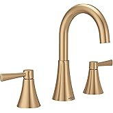 Moen Ronan Bronzed Gold Two-Handle Adjustable Widespread Modern Bathroom Faucet, Valve Included, 84023BZG