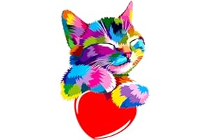 Maomaomi Paint by Numbers DIY Acrylic Painting Kit for Kids & Adults Beginner – 16" Wx20 L Colorful Cute Cat Pattern