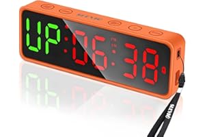 SLEVIO Small Gym Timer Clock, Stopwatch, Workout Interval Timer with Built-in Powerful Magnet, Large LED Digital Display, Home Accessories Countdown Clock for Home Gym Garage Schools