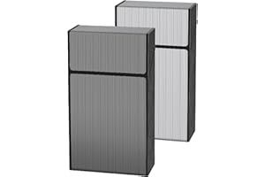 NESCOPE Cigarette Case 2 Pack 100mm 100’s King Size(Black + Silver) (Black + Silver, 100mm)