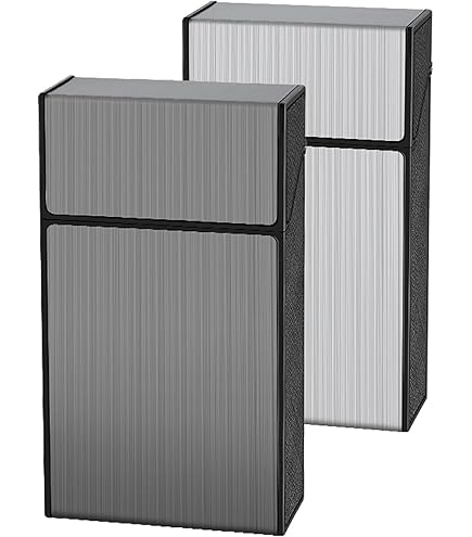 Amazon.com: Cigarette Case Aluminum Magnetic Switch 20 Capacity 3 Pack  (Gray+Blue+Black, 85mm) : Health & Household