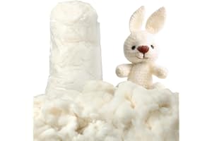 Wesnoy 100g/0.22lb Cotton Stuffing for Stuffed Animals Soft Pillow, Natural Cotton Fiber Filling Batting, for Toys, Cloud Decorations, and More