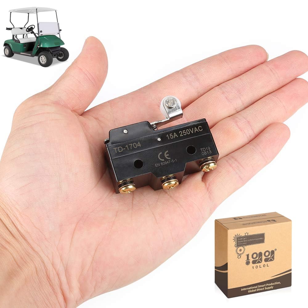 Photo 1 of 10L0L Golf Cart Accelerator Micro Switch,3 Terminal Micro Switch with Roller for EZGO Gas 1983-1994 TXT Marathon Golf Carts, Relpace OEM:10606G1, 10606G2, 17928G1, 31535G1