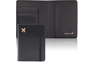 Deziliao Passport and Vaccine Card Holder Combo, Passport Holder Card Slots, with Waterproof Rfid Blocking, Passport cover for Women and Men, Passport Travel Wallet (Black)