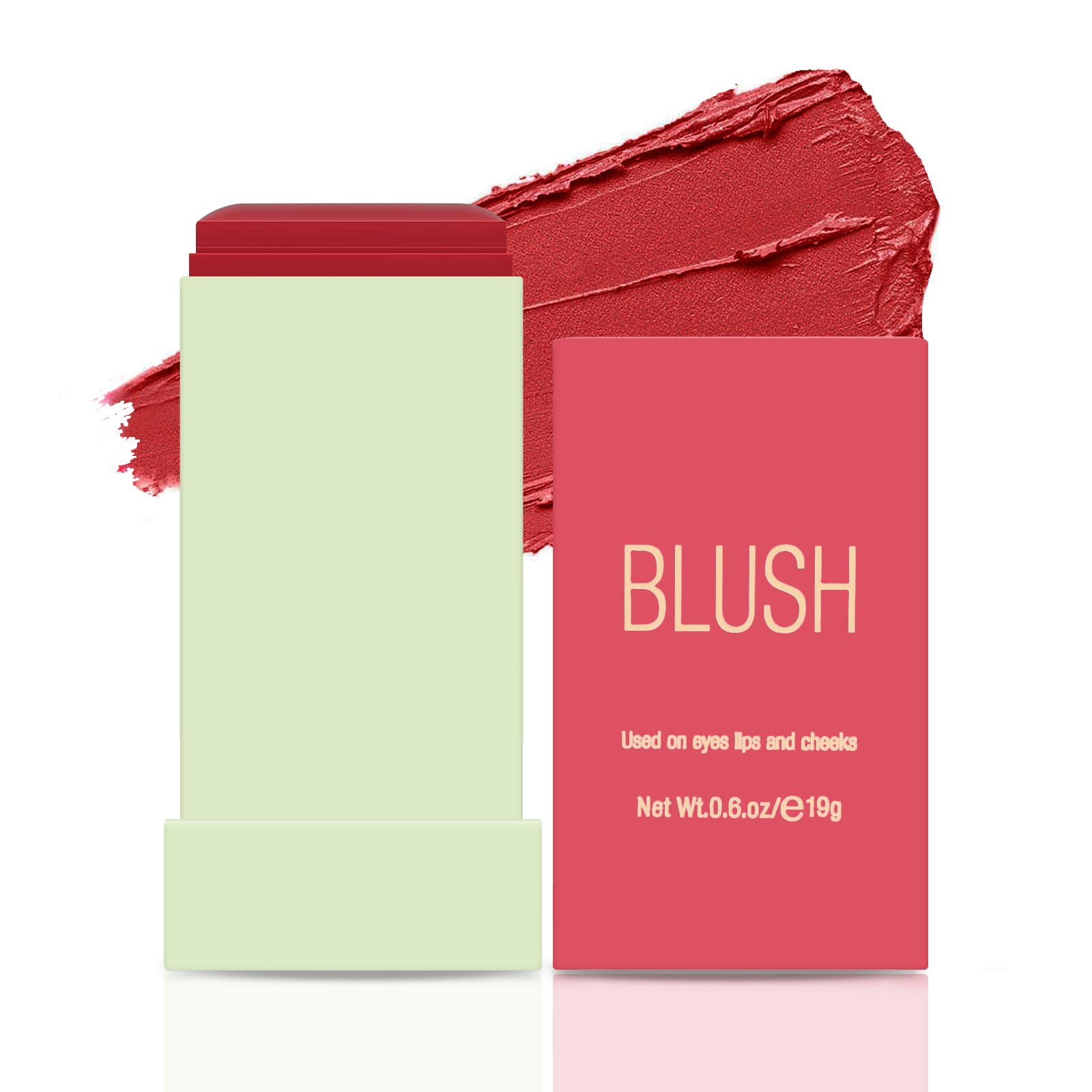 Boobeen Blush for Cheeks, Multi-Use Makeup Blush Stick Waterproof Long Lasting Tinted Solid Moisturizer Stick for Eyes Lips and Cheek, Soft Thin Blush Stick for Blends Perfectly onto Skin