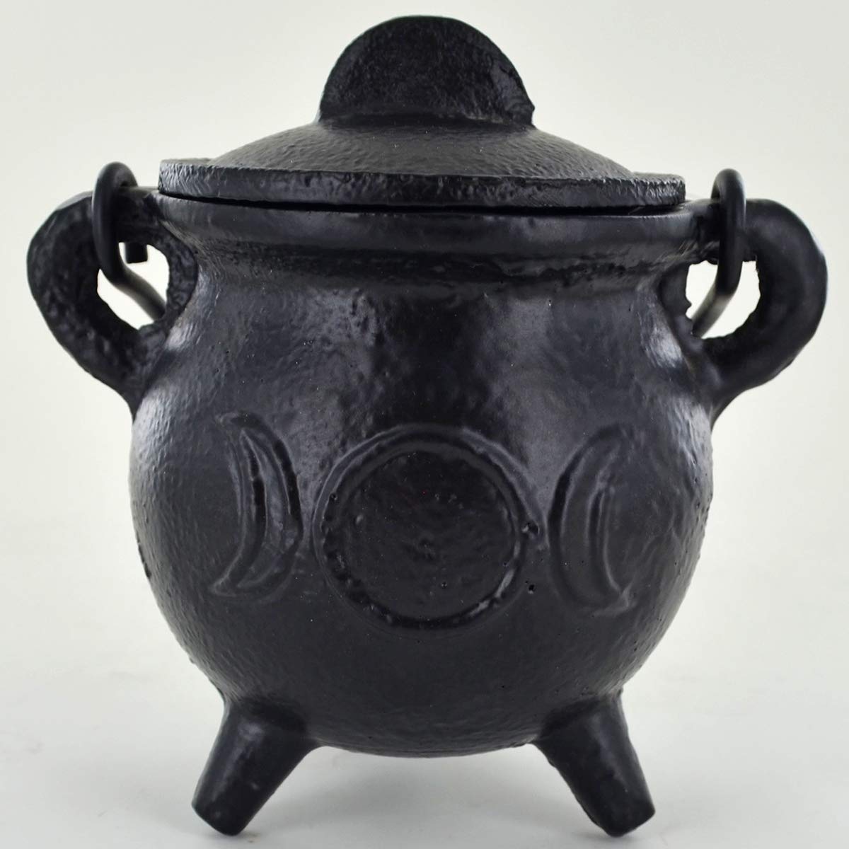 Cast Iron Cauldron Triple Moon Small Witch & Magic Accessory for Wicca Potions Neopaganism Gift