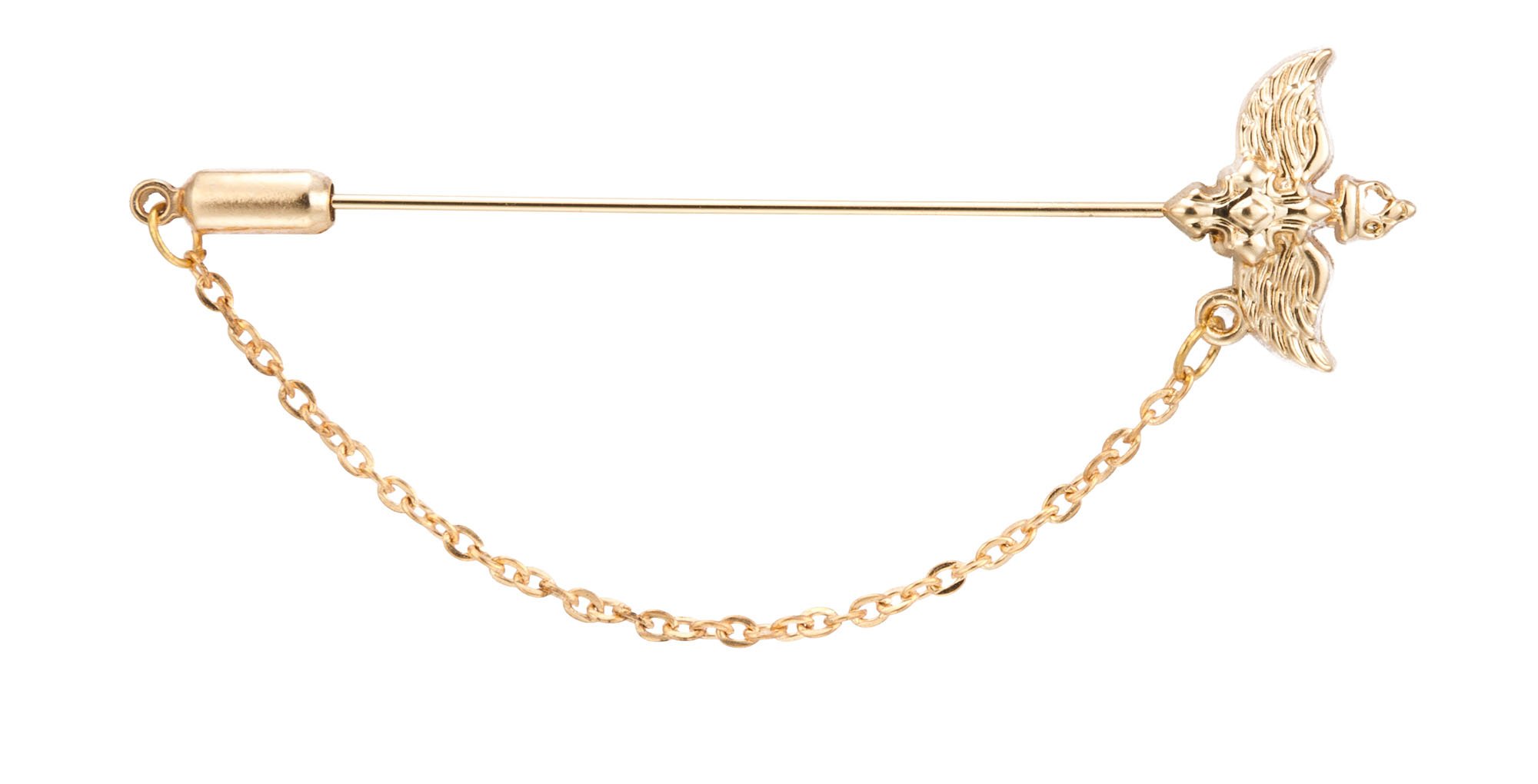 Knighthood Golden Wings Lapel Pin Badge Coat Suit Wedding Gift Party Shirt Collar Accessories Brooch for Men Golden