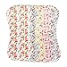 Honey Molly 5 Pack 100% Organic Cotton Burp Cloths for Baby Girls, Floral Pattern Design Burping Rags Absorb Drools & Spit Ups While Keeping Your Clothes Dry, Hypoallergenic, Soft, & Absorbent
