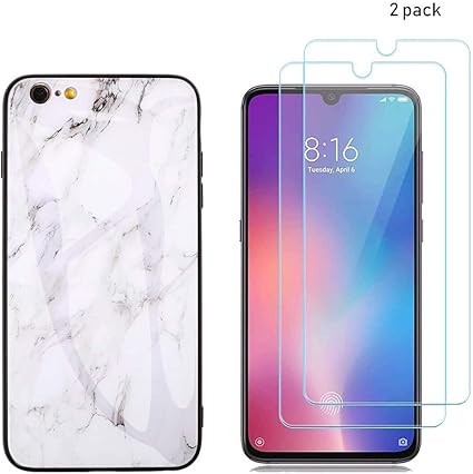 Coquecase Coque Pour Iphone 6s Plus Marbre Silicone Etui Iphone 6 Plus Antichoc Dur Etui 2 Packs Glass Housse Anti Rayures Verre Trempe Fluorescent Protection Bumper Cover Blanc Amazon Fr High Tech