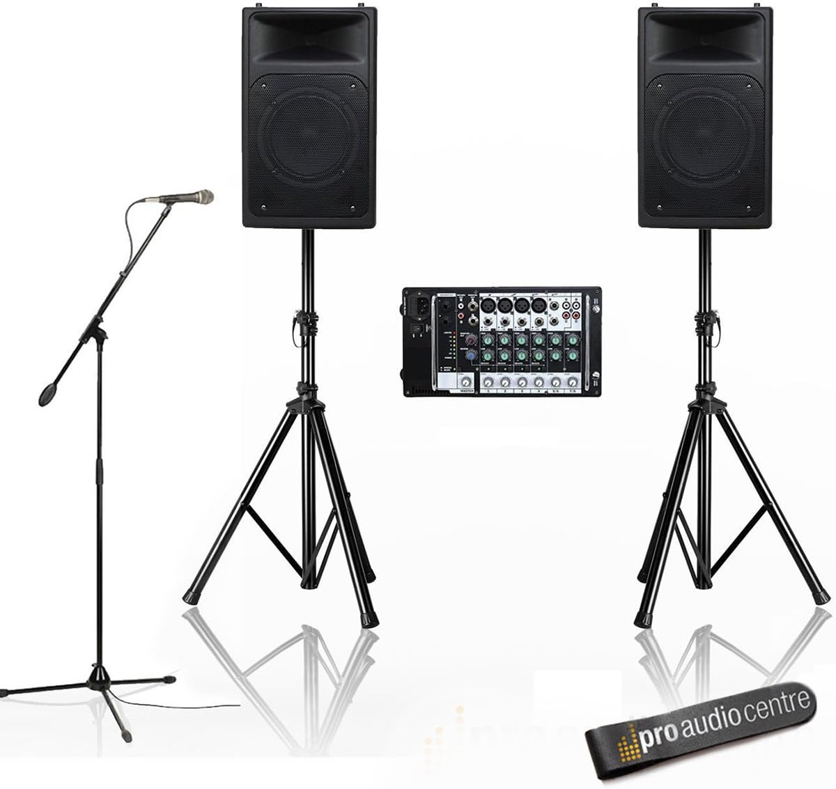 EPA500SP Portable Presentation Music PA Sound System Powered Mixer Reverb FX & Microphone