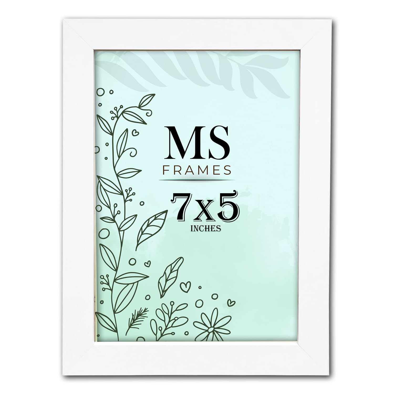 AI Decor 7x5 Inch White Picture Frames (17.8x12.7 cm) Poster Frame - Clear Acrylic Display Poster MDF Wooden Portrait/Panoramic - Flat Wall Mount Hang Hooks & Free Tabletop Stand