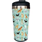 Fenmshairy Puppy Dog Paw Travel Coffee Mug 13 Oz, Cute Stainless Steel Insulated Tumbler with Lid for Dog Lovers - Perfect Anniversary, Birthday & Christmas Gift for Men, Women, Friend, Sister, Bestie