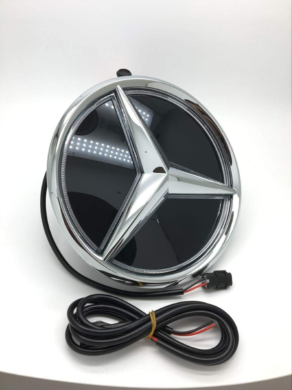 YiHee Car Front Center Grilled Emblem LED Illuminated Logo Badge Light Works with Mercedes Benz 2015-2017 GLC GLE GLS - White Light