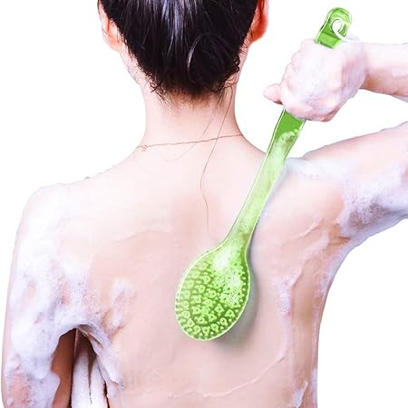 Amazon ボディブラシロングハンドルのバスブラシ長いハンドルブラシバスマッサージブラシ背中 ボディマッサージブラシ 柔らかい ソフトタイプ 美肌効果 カビが生えない 緑 Bestjunlyjp ボディブラシ 通販