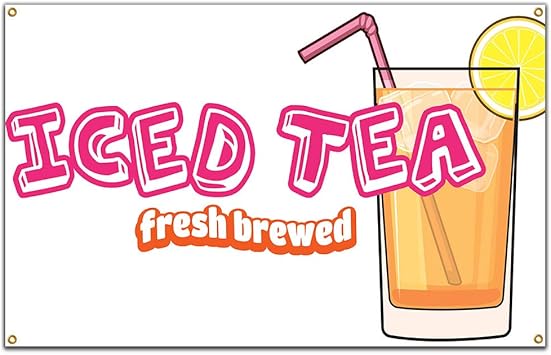 Amazon Com Iced Tea Banner 36 X 60 Heavy Duty 13 Oz Vinyl