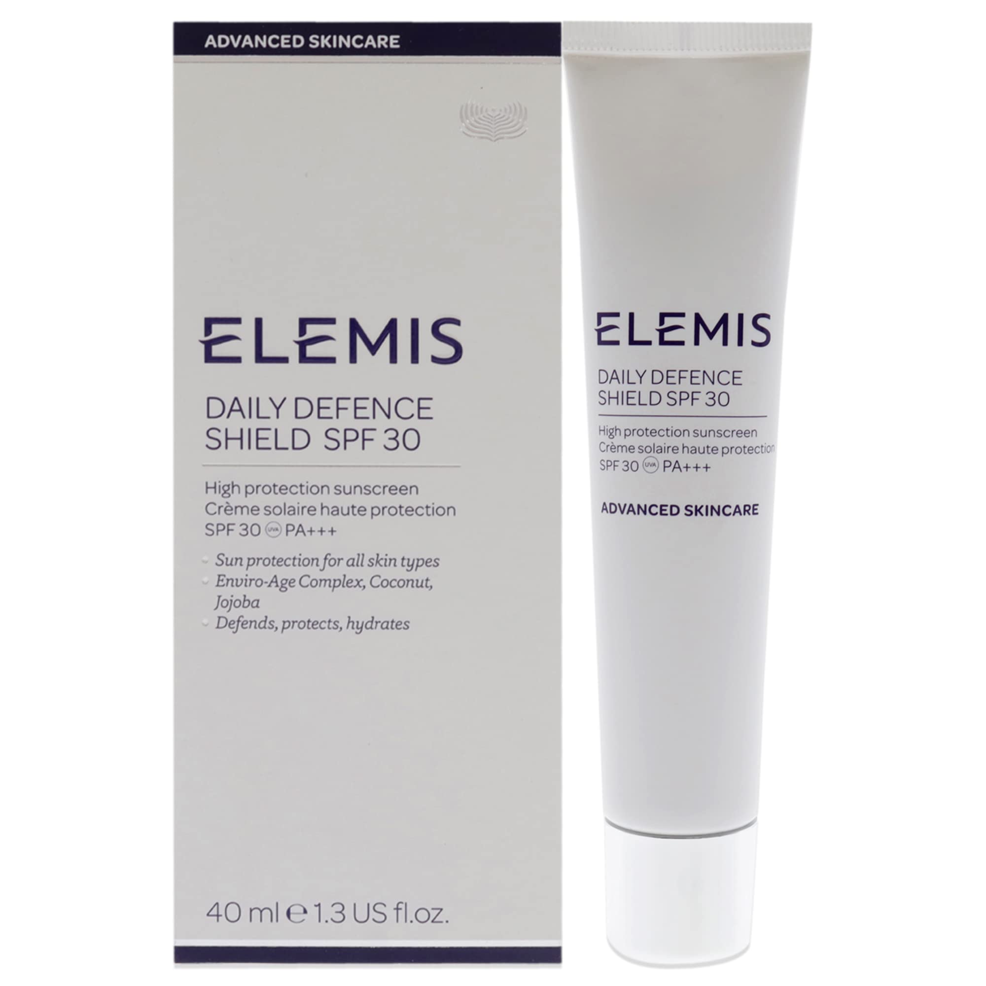 ELEMIS Daily Defence Shield SPF 30, High Protection Sunscreen, Lightweight and Non-Greasy Formula Protects Skin Against UVA and UVB Rays, Environmental Pollution and High Energy Visible Light, 40ml โ image 1