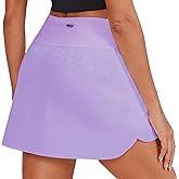 PINSPARK Dolphin Golf Skorts for Woman High Waisted Athletic Skort with Zipper Pockets A Line Casual Pickleball Tennis Skirts