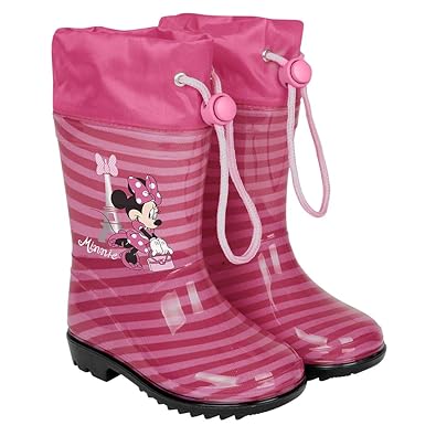 Perletti Disney Minnie Maus Regenstiefel für Kinder Mädchen - Minni Mouse Wasserdichte Regen Schnee Stiefel - Rutschfeste Soh