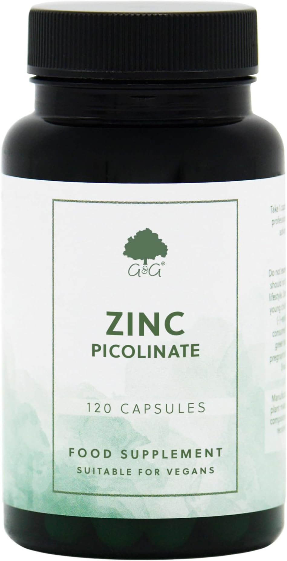 G&G Vitamins Zinc Picolinate 22mg - 120 Vegan Capsules - Chelated Zinc