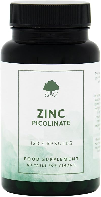 G&G Vitamins Zinc Picolinate 22mg - 120 Vegan Capsules - Chelated Zinc