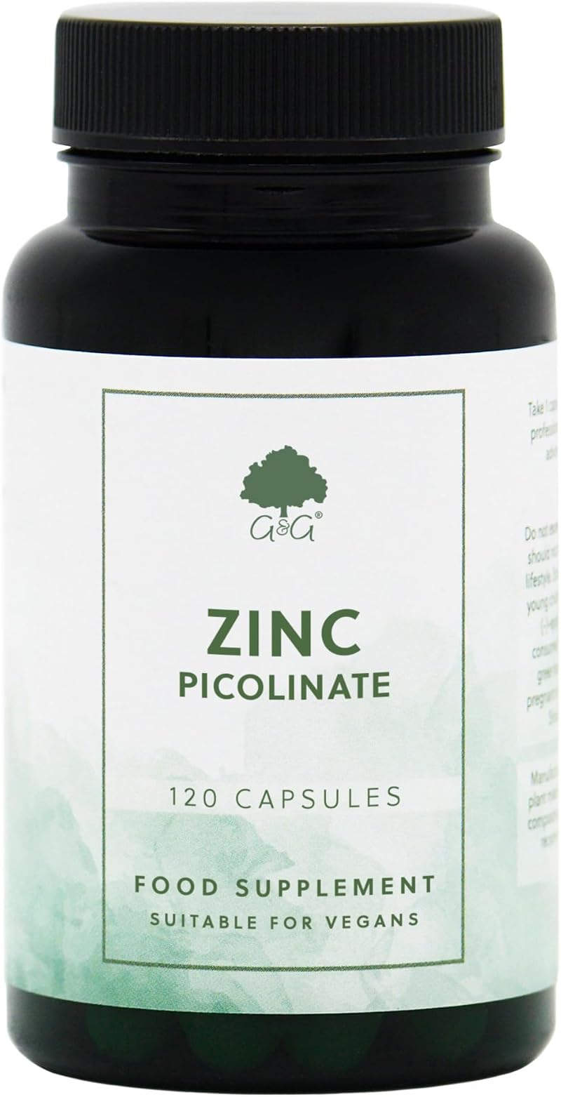 G&G Vitamins Zinc Picolinate 22mg - 120 Vegan Capsules - Chelated Zinc