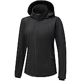 GGleaf Women's Softshell Jacket Light Insulated Windbreaker Hooded Windproof Coat for Outdoor Hiking