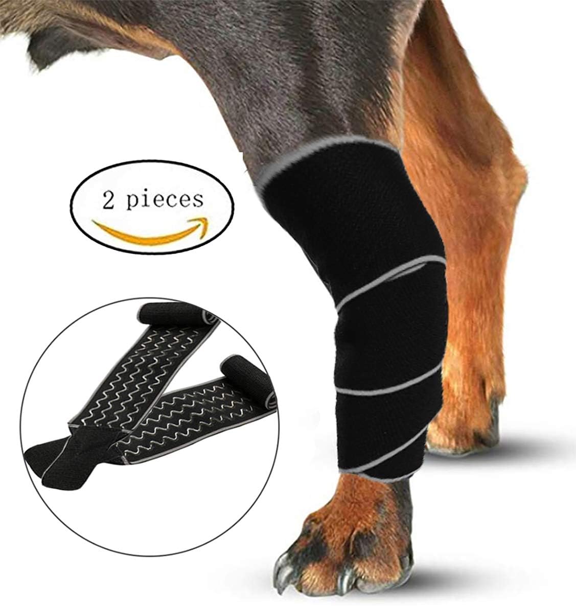 Morezi 2 Pack Dog Brace Dog Rear Leg Braces Wrap Sleeve Protects Wounds Pet Brace Heals and Prevent Injuries, Sprain, and Loss of Stability from Arthritis, One Size Fits All