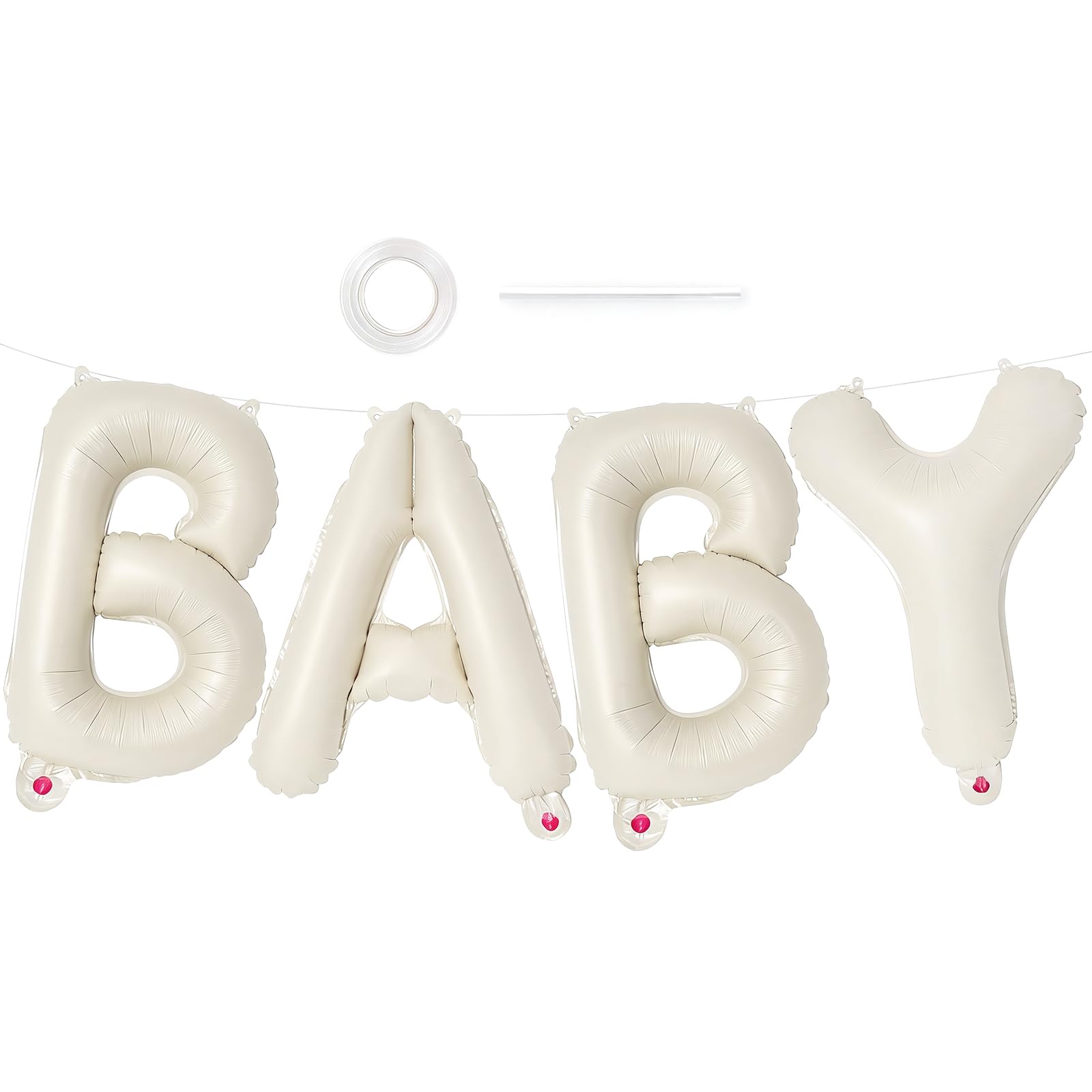 Photo 1 of 40 Inch Cream BABY Balloons Letters, Beige BABY Balloon for Babies Shower, Babies Letter Balloons for Gender Reveal Party Decorations