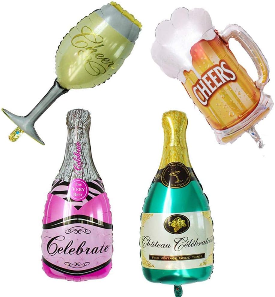 Napravi Rs Ballon Champagne Bouteille Aluminium Geant Gonflable 4 Pcs Pour Partie Anniversaire Party Multicolore Decoratif Maison Bouteille De Vin Decorations Decorations Et Accessoires De Fetes