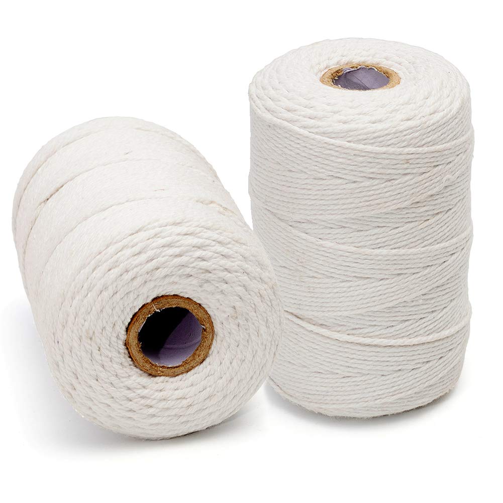 Ihomepark Natural Cotton Cooking Twine, 656 Feet Food Safe Baking Butcher String for Tying