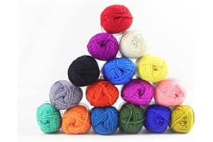 SANJIAN 16PCS Tufting Yarn for Rug Making, Acrylic Carpet Yarn for Tufting, Cut &Loop Yarn Kit, Perfect Tufting Yarn Beginner Kit for for Adults Kids