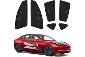Wigoo 2025 Upgrade Tesla Model 3 Side Window Sunshade [Ice-Crystal Cool, Suction No-Fall] Sun Block for Baby & Camping & Privacy Napping, 6PCS No Rear and Front Windshield for Model 3 2024-2026