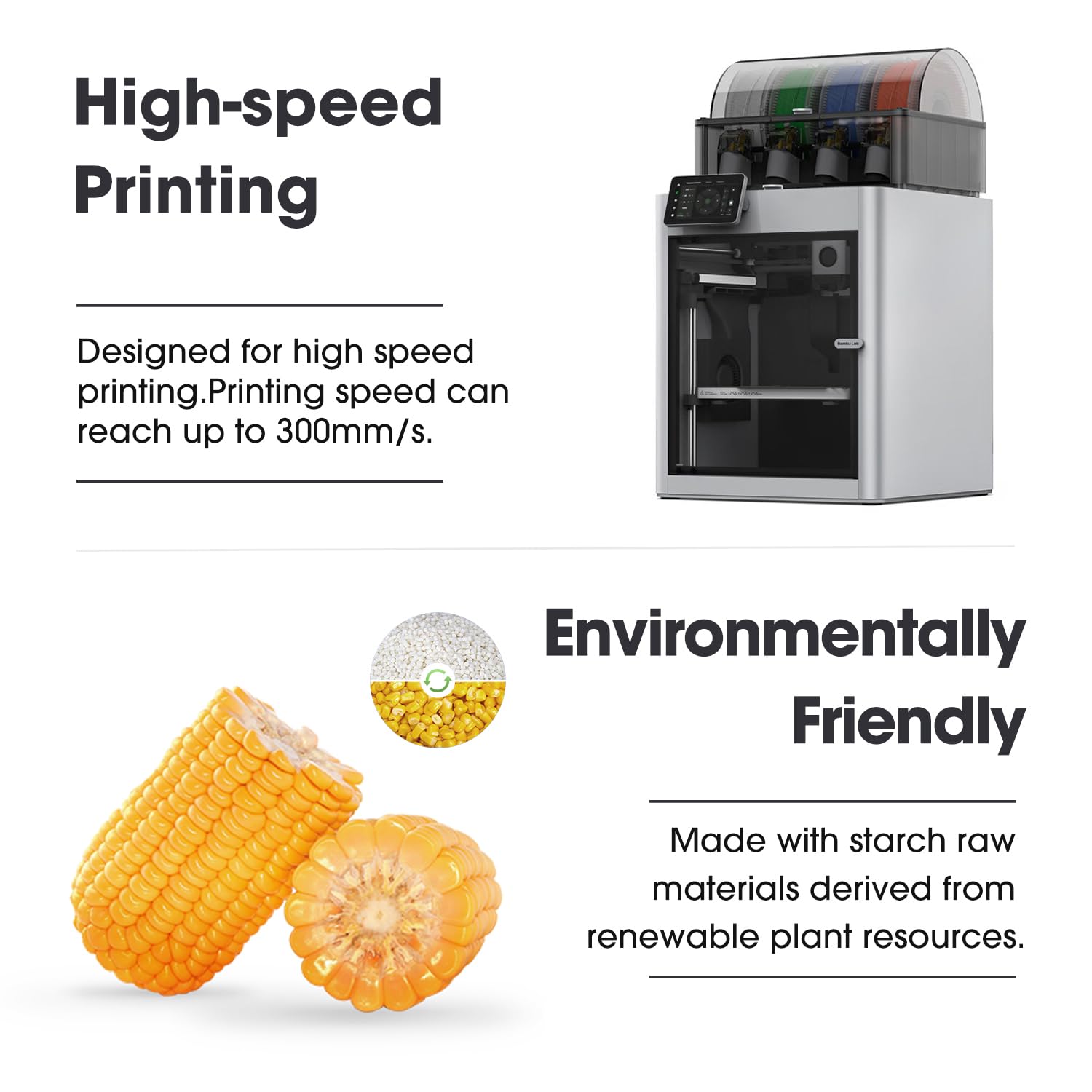 eSUN PLA+ Filament 1.75mm, PLA+HS Hochgeschwindigkeitsdruck 3D Drucker Filament Maßgenauigkeit +/- 0.03mm, 1KG Spule (2.2 LBS) Speedy PLA Plus Filament für High Speed Drucker,Gelb 5
