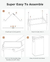 SOLEDI 70L Slim Laundry Basket with Lid Collapsible Hamper Removable Bag view 7