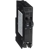 Schneider Electric - Square D, Tandem Miniature Circuit Breaker, QO, 1 x 1 Pole at 15A, 1 x 1 Pole at 20A, 120/240VAC, 10kA, 