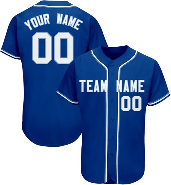Custom Personalized Baseball Shirts Button Down Baseball Jerseys Printed Team Name and Number