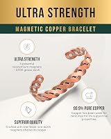 MagnetRX Pure Copper Magnetic Bracelet Adjustable Cuff Gift Box Twisted Copper view 4