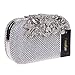 Fawziya Flower Purses With Rhinestones Crystal Evening Clutch Bags-Lake Blue