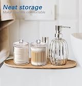 Yowlens 4 Pcs Clear Acrylic Cotton Pad Swab Jar Organizer with Lids view 4