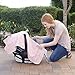 Kids N’ Such Peekaboo Baby Car Seat Cover Car Seat Canopy & Nursing Cover, Damask/Champagne Minky