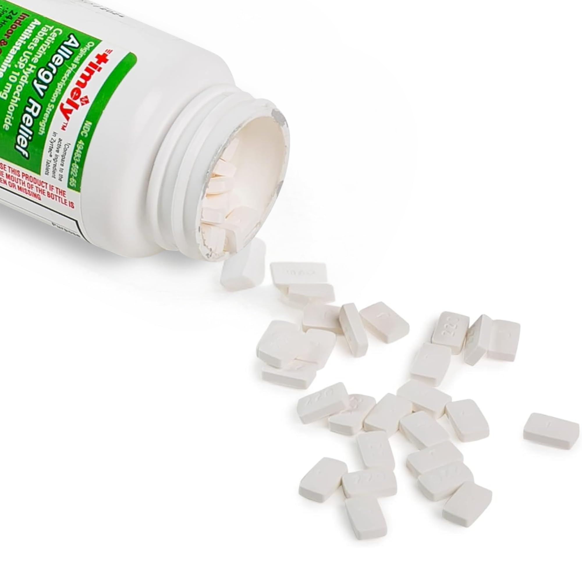 TIME-CAP LABS, INC. Timely Cetirizine HCl 10 Mg 200 Tablets - 24 Hour Allergy Relief from Sneezing, Runny Nose, Itchy Watery Eyes, Itchy Throat, Nose - Indoor and Outdoor Allergy Medicince