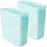 Youngever 2 Pack 3 Gallon Slim Trash Can, Plastic