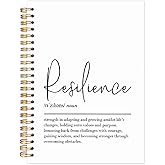 Yhtrg Resilience Definition Inspirational Spiral Notebooks, Motivational Quote Journaling Notebook, Positive Journals for Writing, Resilience Dictionary Notebook for Note Taking, 5.5x8.3 Inch
