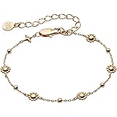 Alex and Ani Floret Chain Bracelet for Women (Shiny Gold)