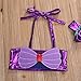 3Pcs Kids Baby Bowknot Mermaid Bikini Set Top+Briefs+Headband Bathing Suit (90, Purple+Green)