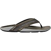 OluKai 'ikoi - Men's Supportive Leather Sandal Charcoal/Charcoal - 7