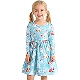 Christmas Toddler Girls Santa Claus Dress Snowman Print Dresses Long Sleeve Winter Clothes 2-8Y