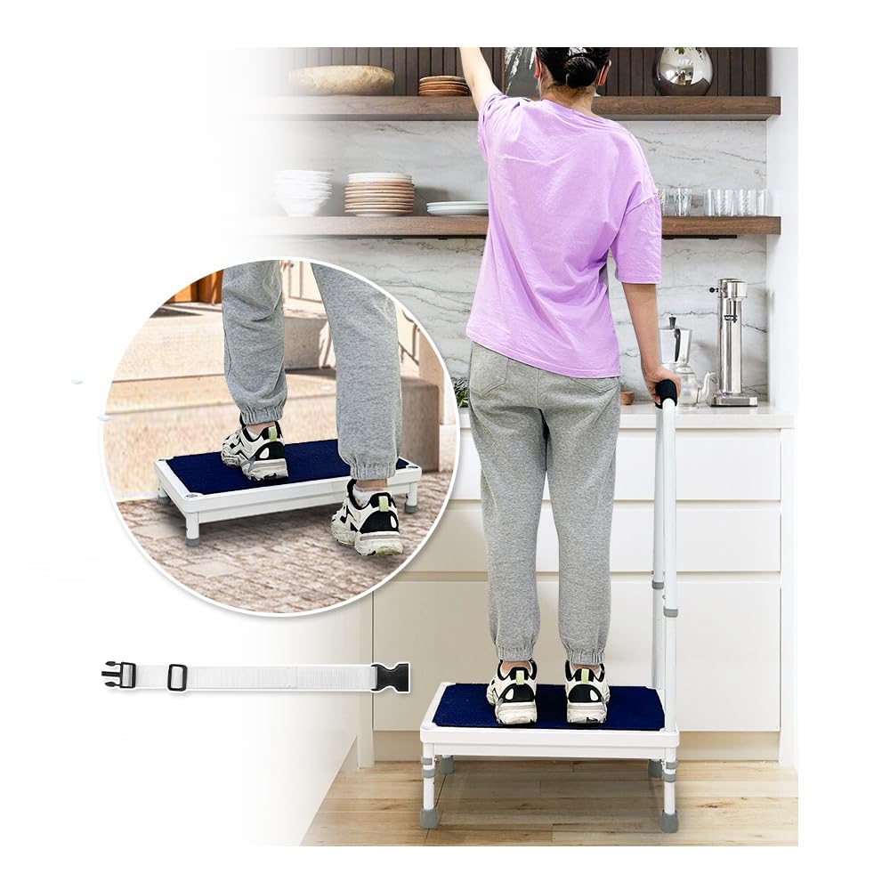 Photo 1 of KAVIL Medical Step Stool with Handle Bed Steps for High Beds for Adults Elderly 3-in-1 Safety Bed Handle Bedside Assist Handicap Wide Foot Step Stool for Bedroom, Bathtub, SUV Car (21.65-Stool)