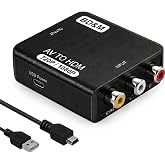 BD&amp;M RCA to HDMI Converter, AV to HDMI Adapter Supports PAL/NTSC for PS2, PS3, Xbox, VHS, VCR, DVD Players