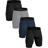 HovSiyla 4 Pack Compression Workout Shorts Men Performance Sports Baselayer Athletic Running Shorts Underwear Spandex